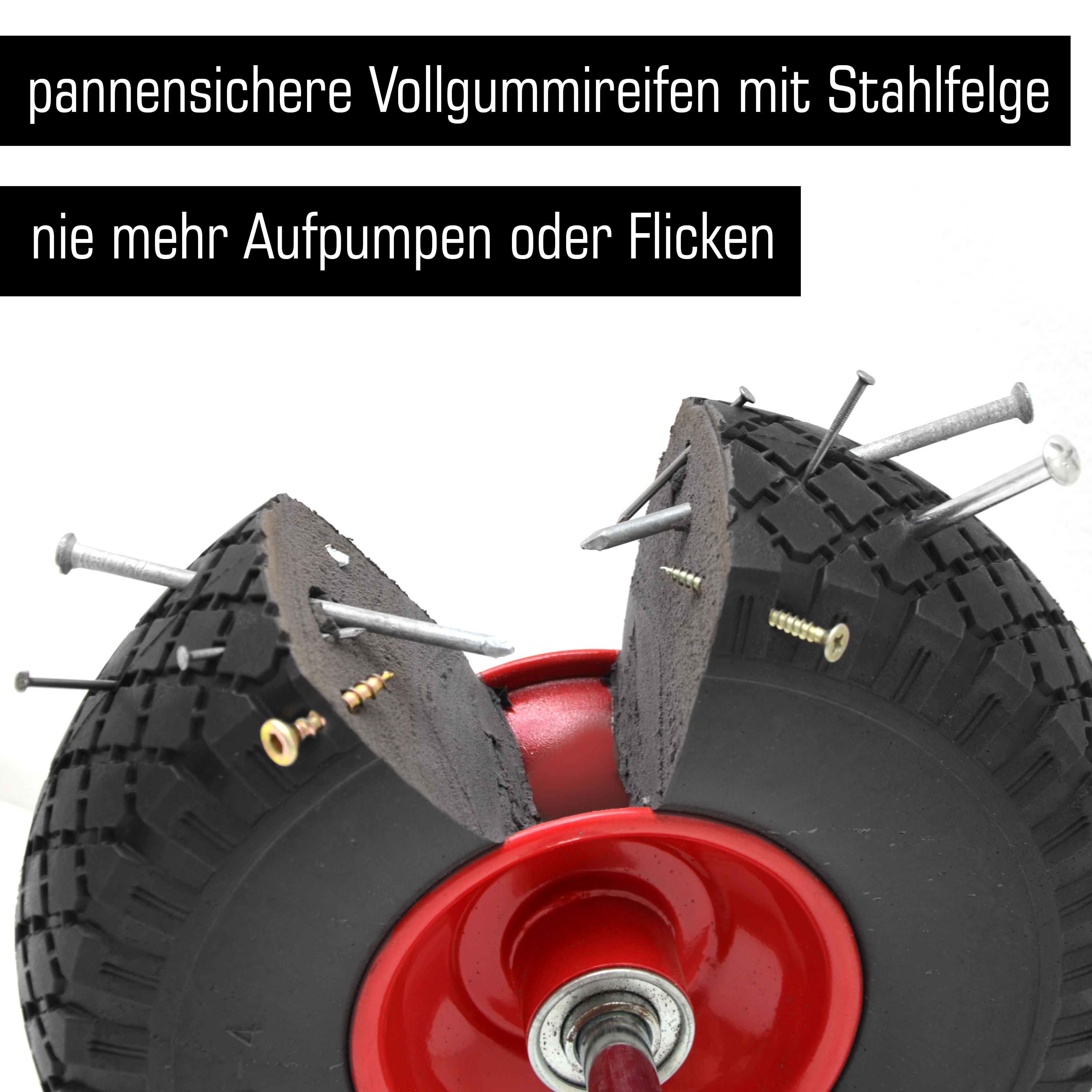 4 Stück Schubkarren Rad Sackkarrenrad PU 400mm Bollerwagen Pannensicheres 4.00-8 