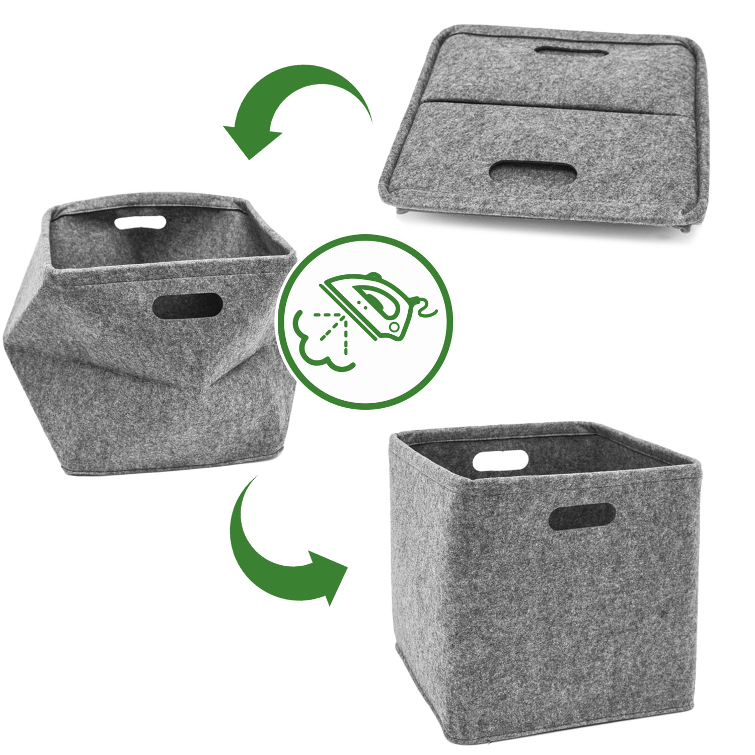 2er Set Filz Aufbewahrungsbox 33x33x33 - Kompatibel mit IKEA Kallax - Regal  Box, Filzkörbe, Aufbewahrung, Küche & Haushalt