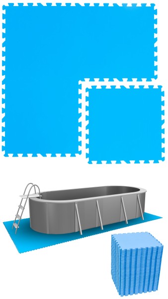 14 m² Poolunterlage - 60 EVA Matten 50x50 Pool Unterlage - Unterlegmatten Set