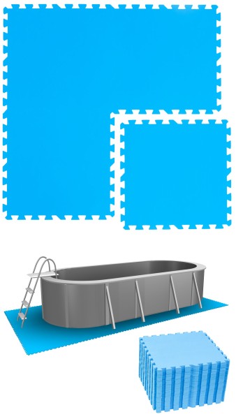 7,5 m² Poolunterlage - 32 EVA Matten 50x50 Pool Unterlage - Unterlegmatten Set