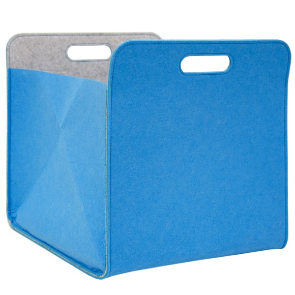 Aufbewahrungsbox 2er Set Cube Filz Blau 33x38x33cm
