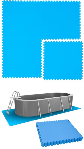 5,1 m² Poolunterlage - 8 EVA Matten 81x81 Pool Unterlage - Unterlegmatten Set