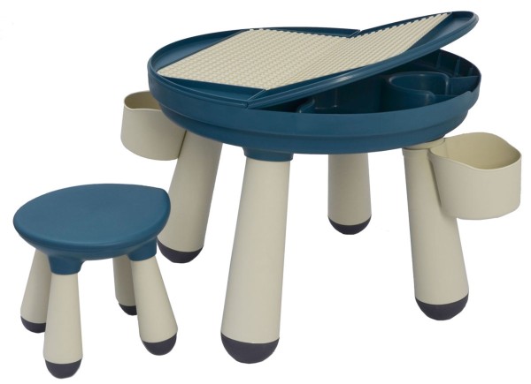 3-in-1 Kinder Spieltisch kompatibel mit LEGO DUPLO - Kindertisch mit Stuhl ab 1