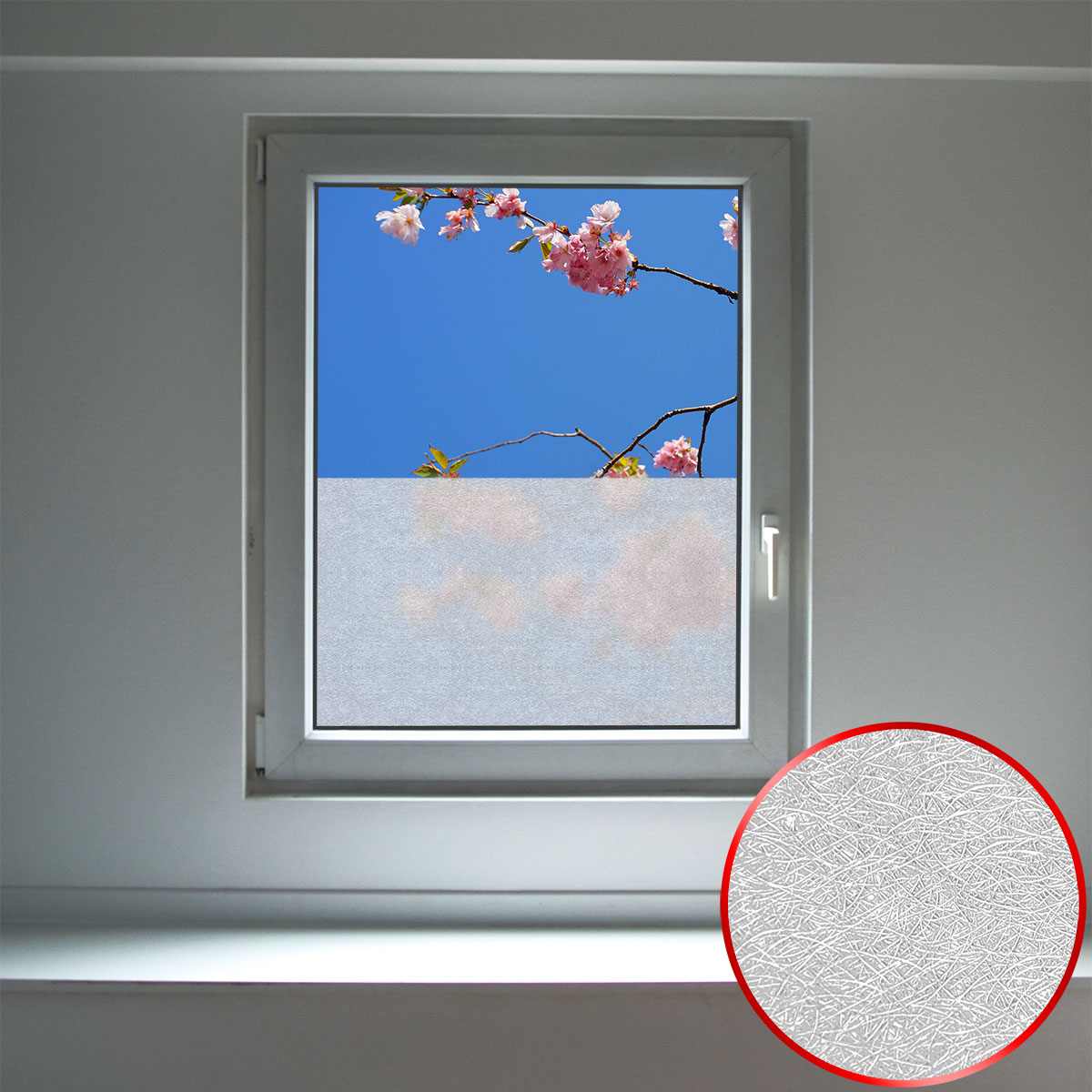 Sichtschutz Fensterfolie 90x200 cm Milchglasfolie Blickdicht Sonnenschutz, Fensterfolie, Baumarkt
