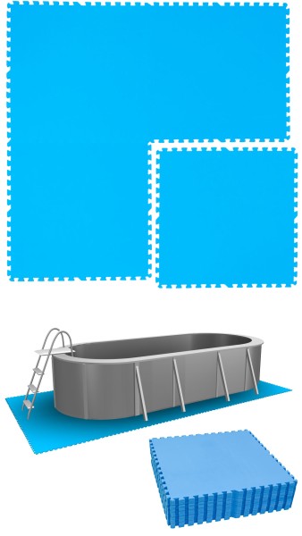 12,6 m² Poolunterlage - 20 EVA Matten 81x81 Pool Unterlage - Unterlegmatten Set