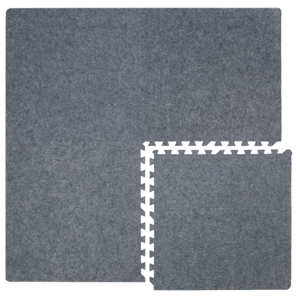 4 Teppichfliesen mit 8 Abschlussleisten | erweiterbare Steckmatten Puzzlematten Bodenauflagen Teppic