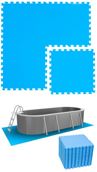 9,5 m² Poolunterlage - 40 EVA Matten 50x50 Pool Unterlage - Unterlegmatten Set