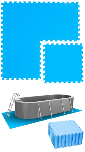 5,6 m² Poolunterlage - 24 EVA Matten 50x50 Pool Unterlage - Unterlegmatten Set
