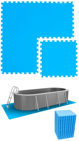 16,8 m² Poolunterlage - 72 EVA Matten 50x50 Pool Unterlage - Unterlegmatten Set