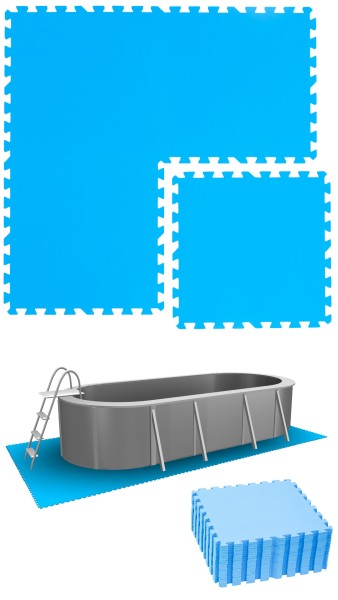 4,7 m² Poolunterlage - 20 EVA Matten 50x50 Pool Unterlage - Unterlegmatten Set