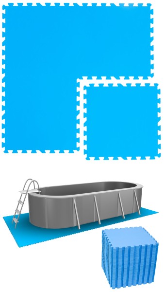 11,2 m² Poolunterlage - 48 EVA Matten 50x50 Pool Unterlage - Unterlegmatten Set