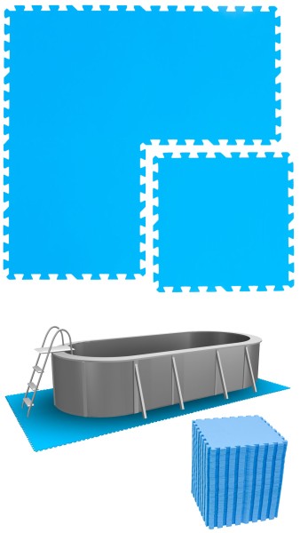 13,1 m² Poolunterlage - 56 EVA Matten 50x50 Pool Unterlage - Unterlegmatten Set