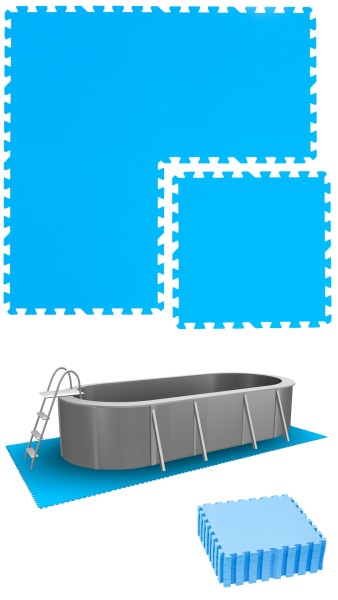 3,8 m² Poolunterlage - 16 EVA Matten 50x50 Pool Unterlage - Unterlegmatten Set