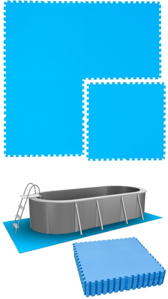 10,1 m² Poolunterlage - 16 EVA Matten 81x81 Pool Unterlage - Unterlegmatten Set