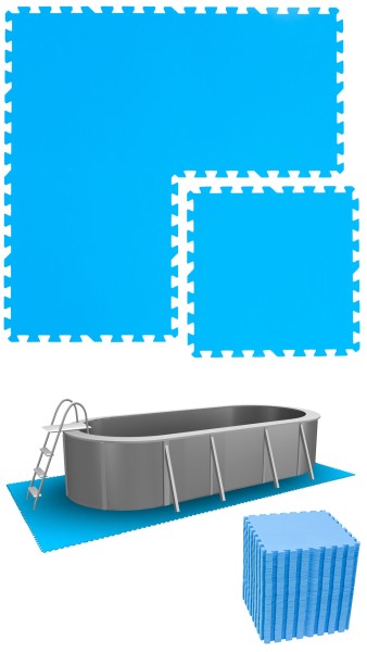 12,1 m² Poolunterlage - 52 EVA Matten 50x50 Pool Unterlage - Unterlegmatten Set