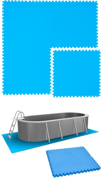 2,6 m² Poolunterlage - 4 EVA Matten 81x81 Pool Unterlage - Unterlegmatten Set