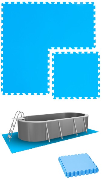 1 m² Poolunterlage - 4 EVA Matten 50x50 - Unterlegmatten Set - Pool Unterlage
