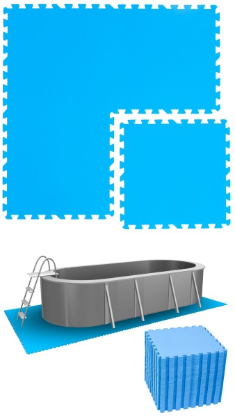 10,3 m² Poolunterlage - 44 EVA Matten 50x50 Pool Unterlage - Unterlegmatten Set
