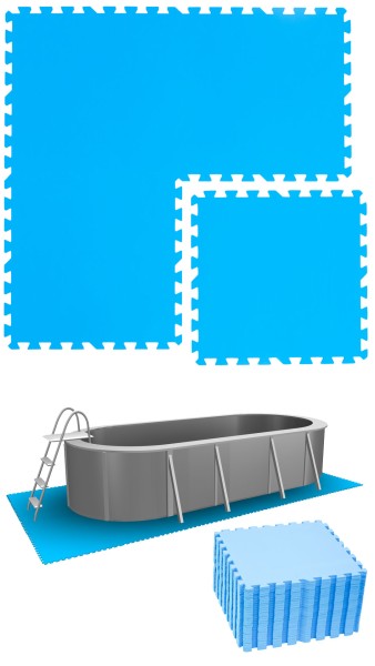 6,6 m² Poolunterlage - 28 EVA Matten 50x50 Pool Unterlage - Unterlegmatten Set