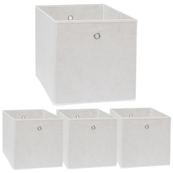 Faltbox Set 4 Boxen für Kallax Regal weiß 33x38x33cm Expedit Box faltbar