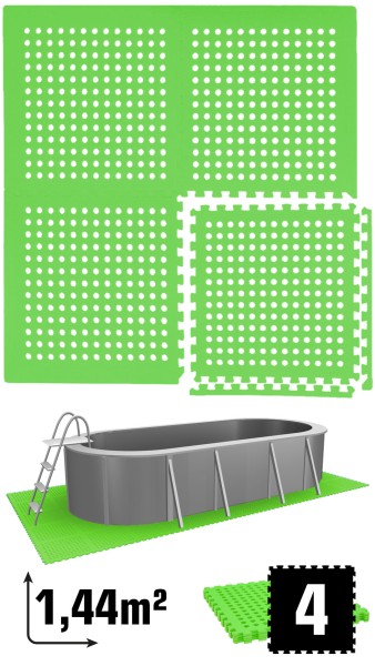 Poolmatte Bodenmatte 1,59qm Bodenfolie Bodenfliese 4er Set Unterlage für Pool