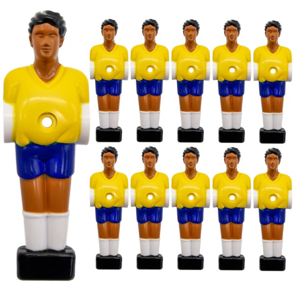 11 Tischkicker Figuren 13mm Brasilien Gelb Blau - Tisch Fussball Kicker Figuren